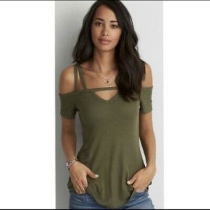 American Eagle Strappy Short Sleeve Top